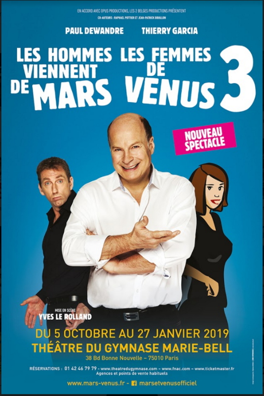 Les Hommes Viennent De Mars, Les Femmes De Vénus 3 (Théâtre du Gymnase Marie-Bell)