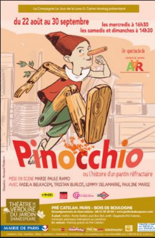Pinocchio, Ou L'histoire D'un Pantin Réfractaire (Théâtre de verdure du jardin Shakespeare Pré Catelan)