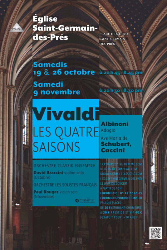 Vivaldi/ Les Quatre saisons - Albinoni/ Adagio - Ave Maria de Schubert, Caccini (Eglise Saint Germain des prés)